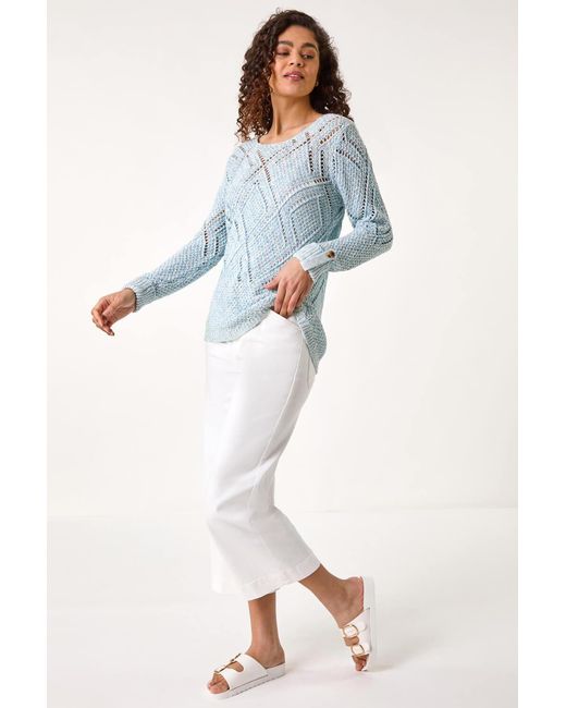 Roman Blue Diamond Textured Jumper