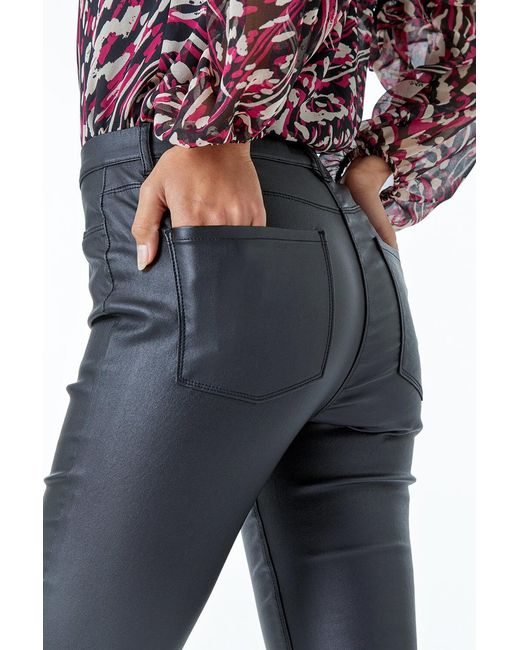 Roman Gray Coated Faux Leather Jeggings