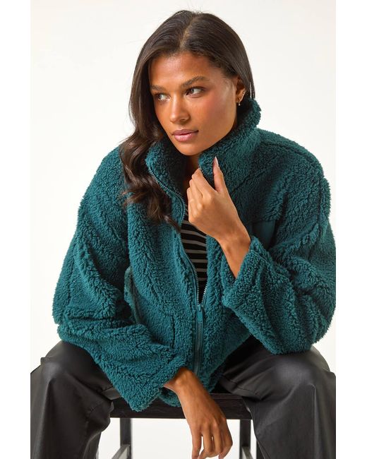 Roman Blue Funnel Neck Fleece Jacket