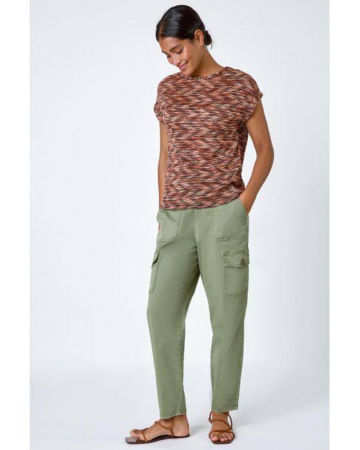Roman Green Textured Stretch Knit Jersey T-shirt