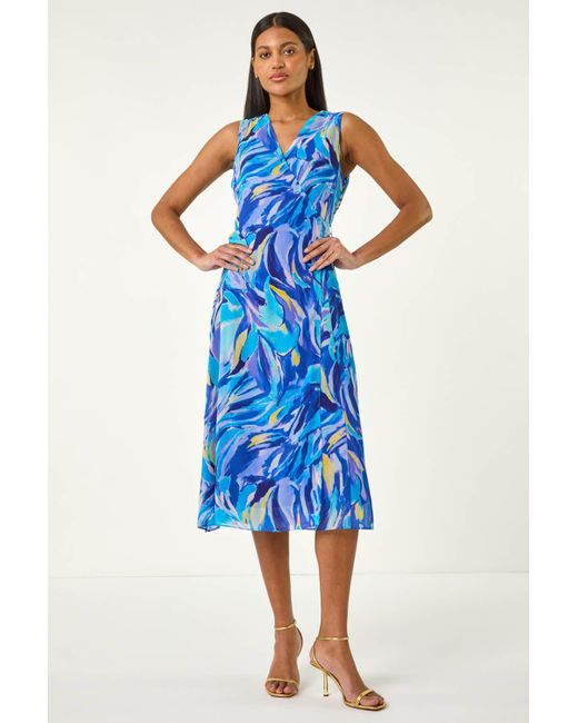 sachin and babi light blue dress Shop Navy Floral Chiffon A-Line Midi Party Dress Online in Bahrain