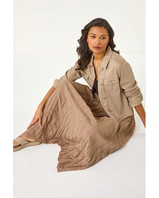 Roman Natural Crinkle Textured Skirt