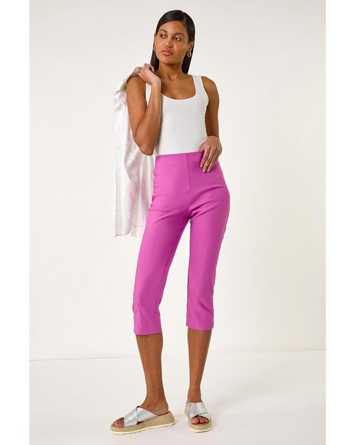 Roman Pink Cropped Stretch Trousers