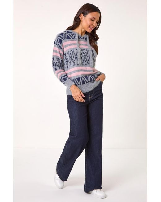 Roman Gray Jacquard Knit Hoodie