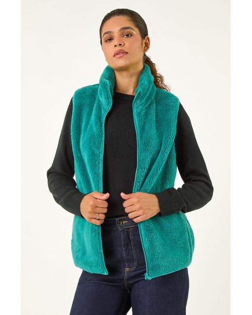 Roman Blue Soft Sherpa Fleece Gilet