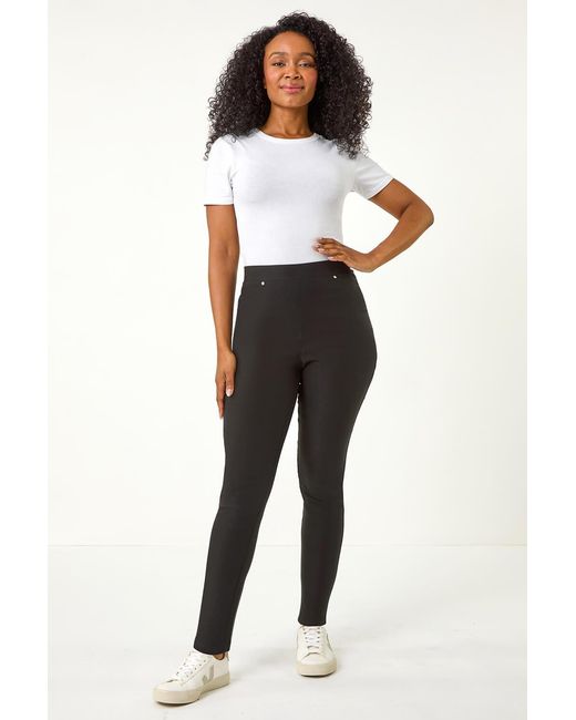 Roman Petite Black Bengaline Stretch Jean Trouser