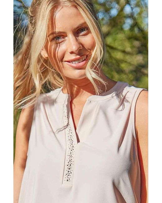 Roman Pink Sleeveless V-Neck Hotfix Jersey Top