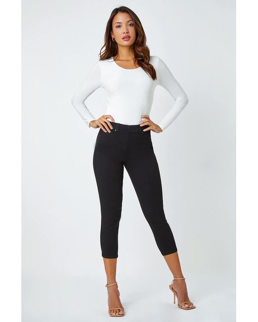 Roman Black Cropped Stretch Denim Jegging