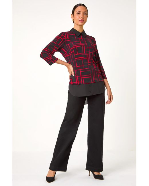 Roman Red Geometric Print 2