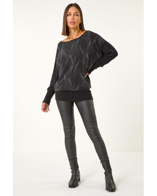 Roman Black Wave Hotfix Knit Jumper