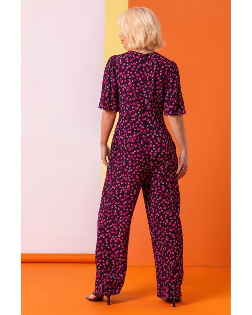 D.u.s.k Black Ditsy Floral Wide Leg Jumpsuit
