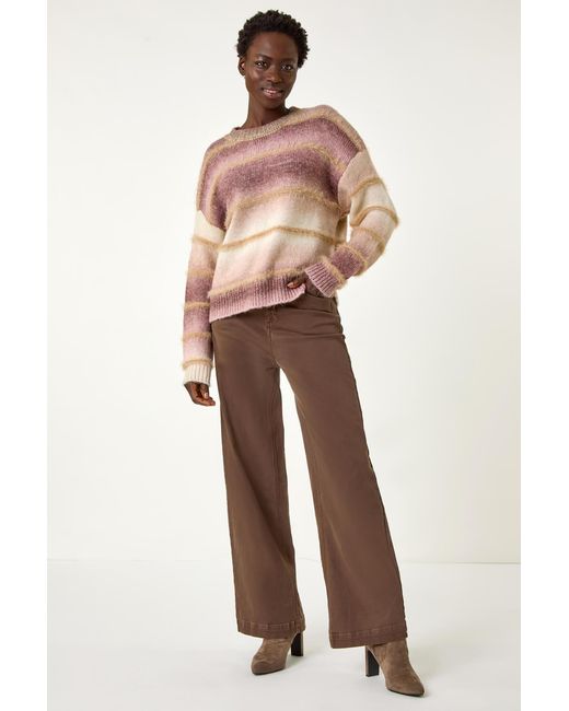 Roman Brown Ombre Stripe Knit Jumper
