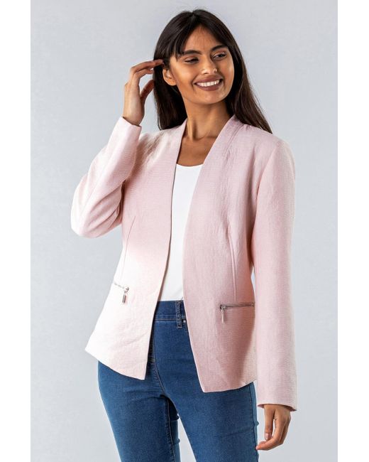 zip detail blazer