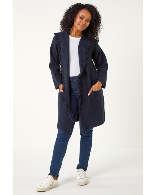 Roman Petite Blue Tassel Pocket Detail Cardigan
