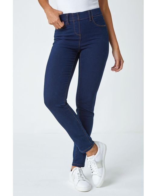 Roman Blue Stretch Fit Mid Rise Denim Jean Jeggings
