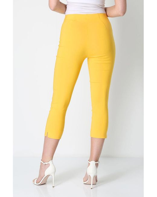Roman Yellow Cropped Stretch Trouser
