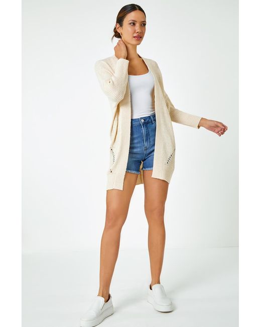 Roman Natural Relaxed Longline Cardigan