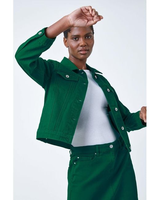 Roman Green Classic Cotton Denim Jacket