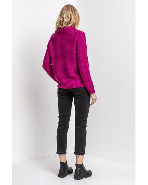 Roman Multicolor Textured Roll Neck Jumper