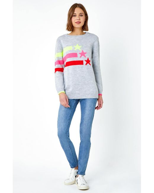 Roman White Star Print Jumper