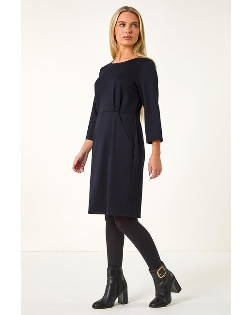 Roman Petite Blue Pocket Stretch Dress
