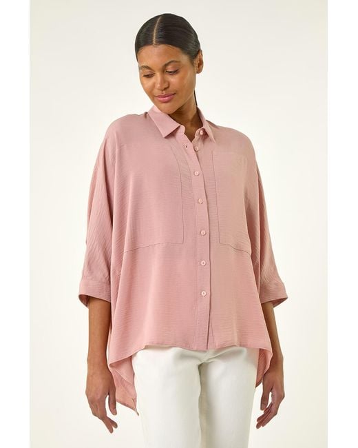 Roman Pink Boxy Relaxed Blouse