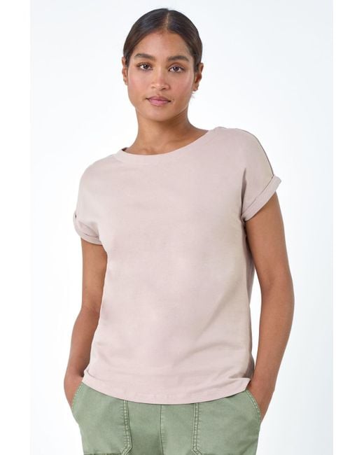 Roman Green Plain Stretch Cotton Jersey T-shirt