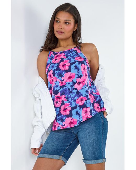 Lilly-and-Hope Blue Floral Print Cami Top