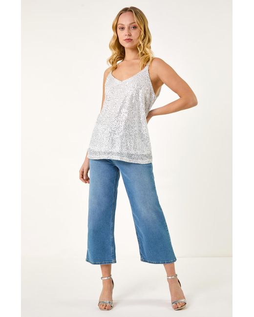 D.u.s.k Pink Embellished Sequin Cami Top