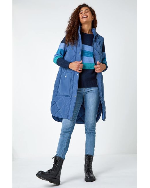Roman Blue Shimmer Stripe Stretch Jumper