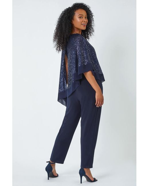 Petite Sequin Overlay Jumpsuit