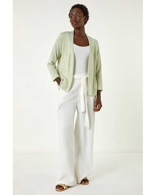 Roman Multicolor Shimmer Detail Shrug Cardigan