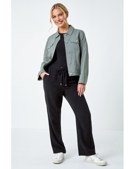 Roman Petite Blue Stretch Pocket Jacket