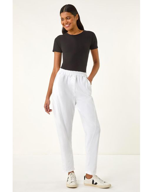 Roman Natural Seam Detail Cropped Stretch Trouser