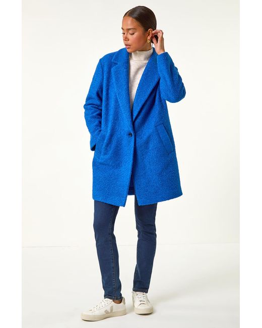 Roman Petite Blue Buttoned Coat