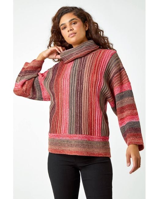 Roman Textured Roll Neck Ombre Knitted Jumper