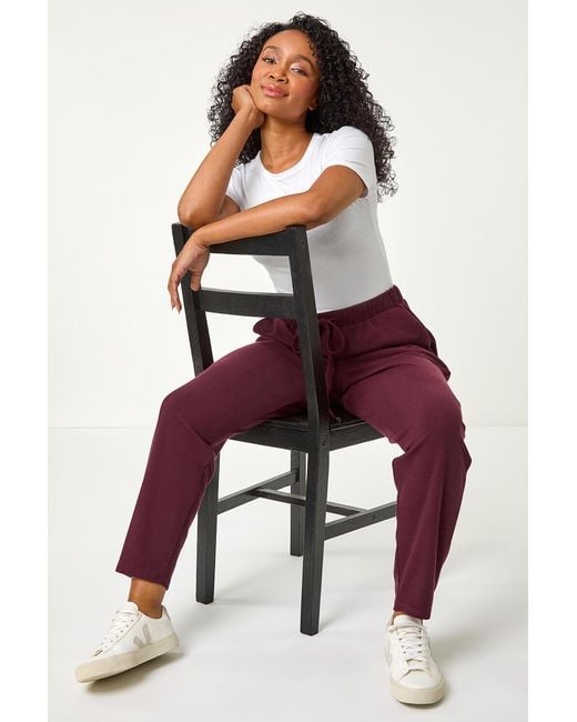 Roman Petite Red Ribbed Jogger Trouser