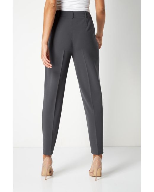 Roman Gray Short Straight Leg Stretch Trouser