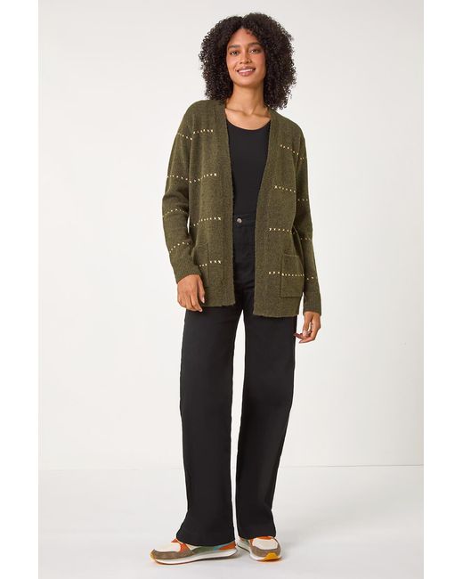 Roman Black Textured Shimmer Stitch Cardigan