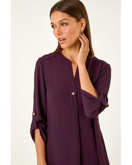 Roman Purple Heart Button Detail Shirt