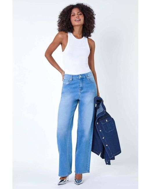 D.u.s.k Blue Fashion Wide Leg Denim Jeans