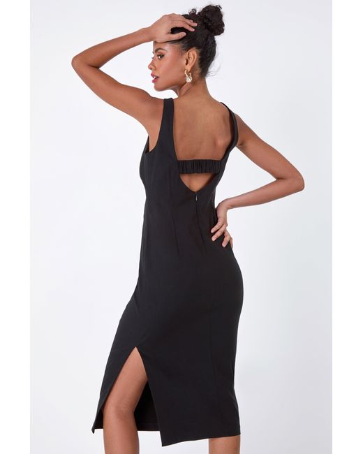D.u.s.k Black Cut Out Twist Detail Stretch Bodycon Dress