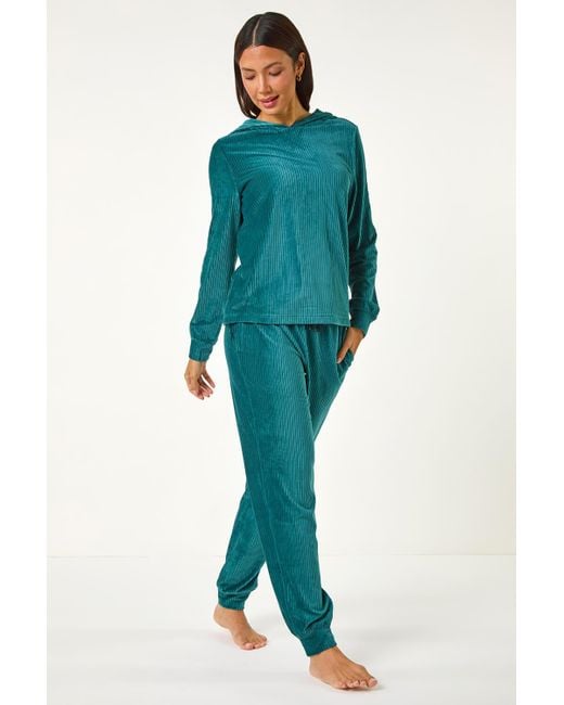 Roman Green Velour Hoodie Lounge Set