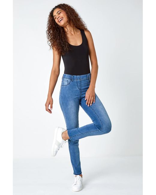Roman Blue Short 28 Inch Denim Stretch Jegging
