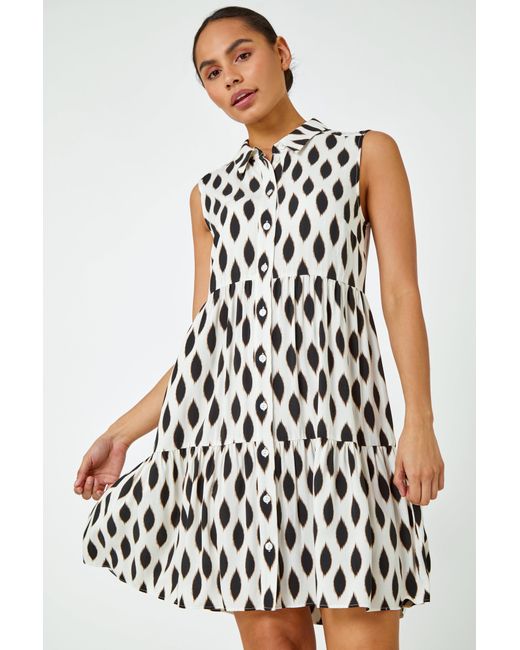 D.u.s.k White Spot Button Through Shirt Dress