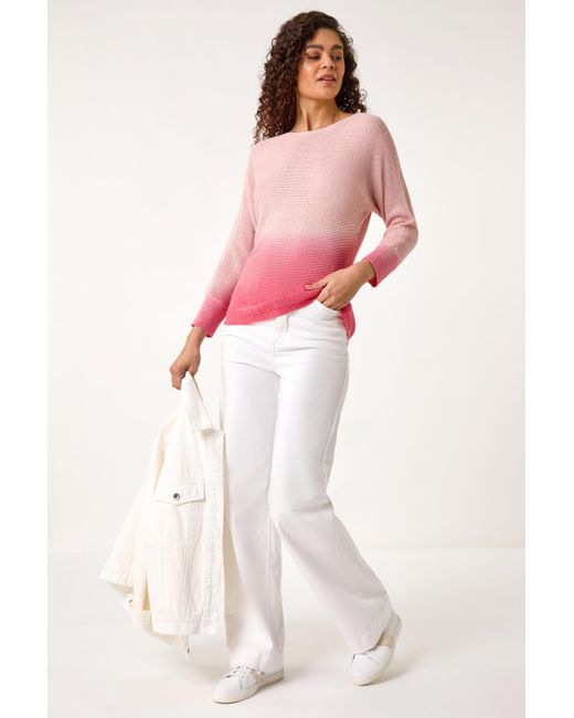 Roman Pink Ombre Shimmer Knit Jumper