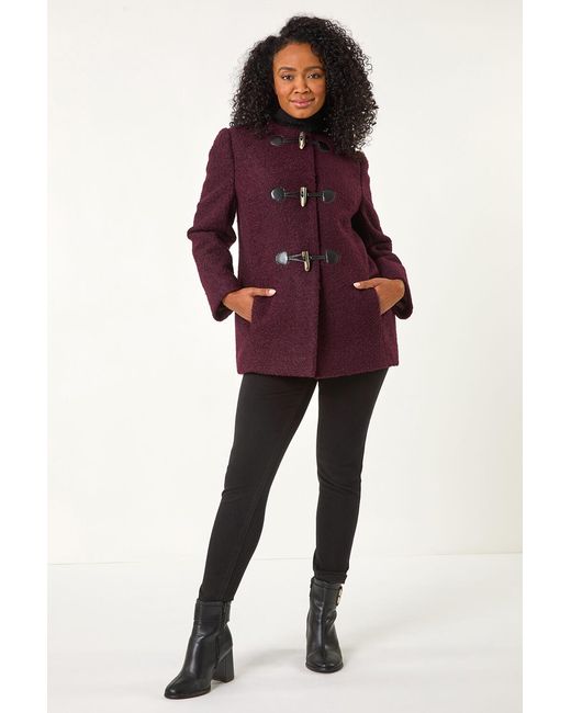 Roman Petite Purple Textured Boucle Coat