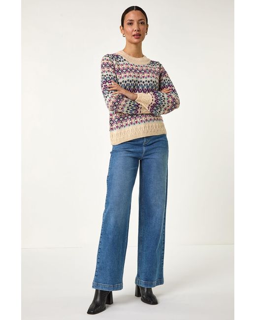 Roman Red Delicate Scallop Fairisle Jumper