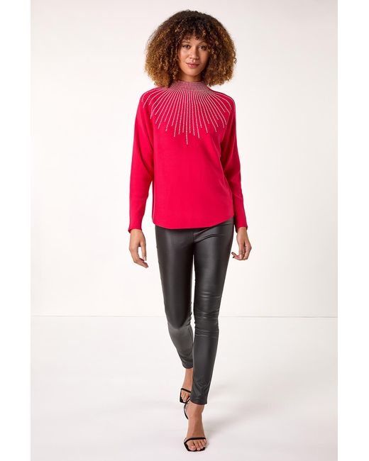 Roman Red Moonburst Embellished Detail Jumper