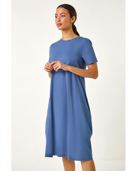 Roman Blue Relaxed T-Shirt Jersey Dress